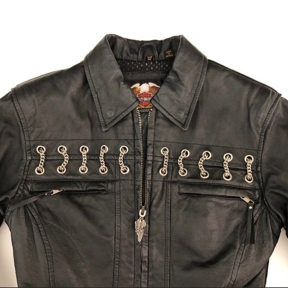 🏍 💯% AUTHENTIC-HARLEY DAVIDSON LEATHER JACKET                 🏍 NEW CONDITION - Picture 3 of 11